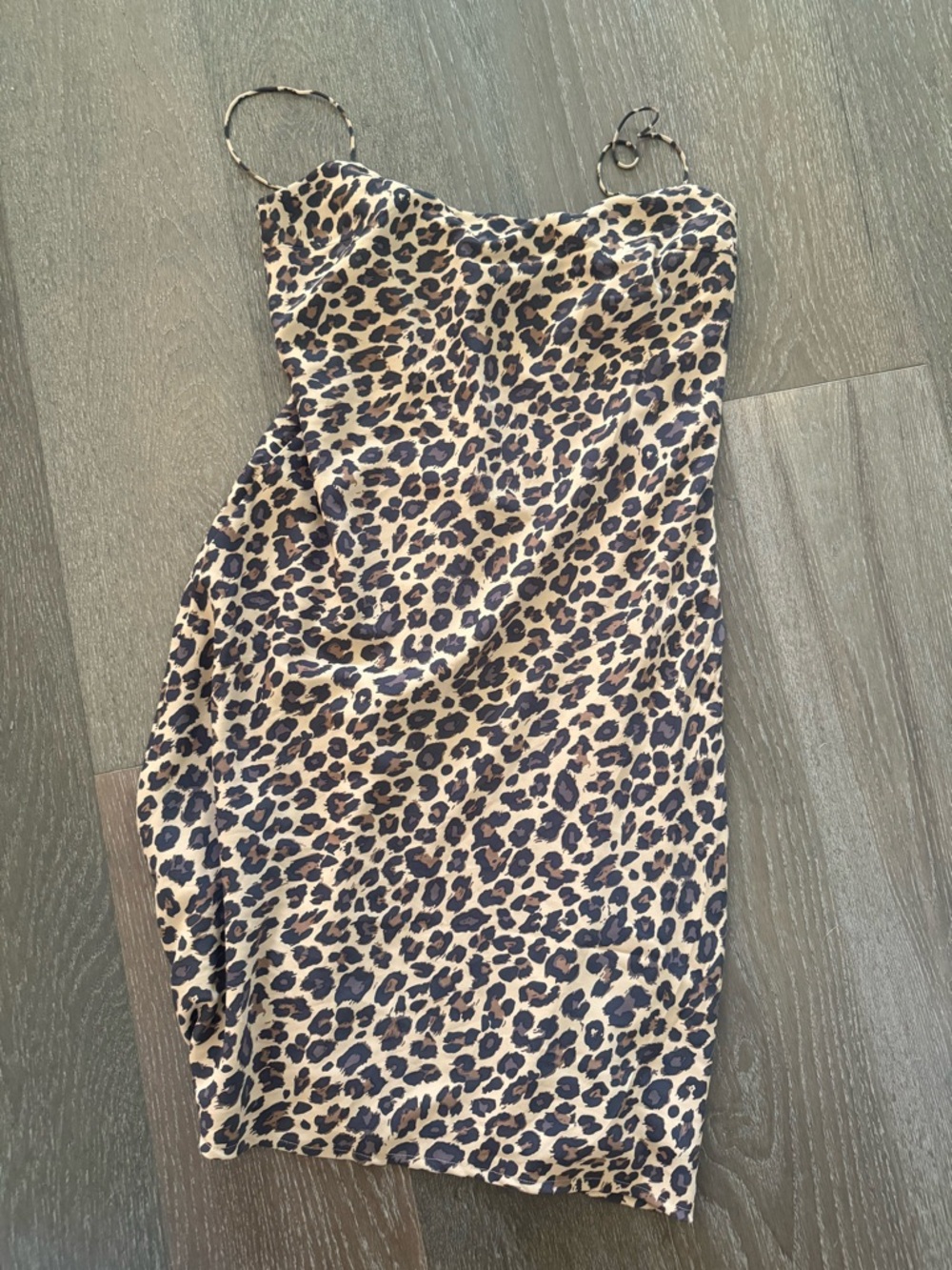 Abercrombie & Fitch Leopard-Print Slip Dress in Tan and Black